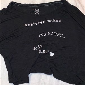 Black Printed Cropped Shirt